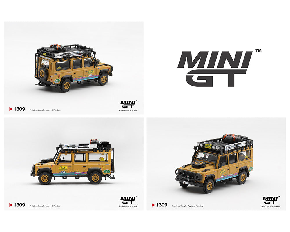 MINI GT - Land Rover Defender 110 1998 Camel Trophy Tierra del Fuego CT.10 Equipo de Estados Unidos - Tomica Costa Rica Collectors Club