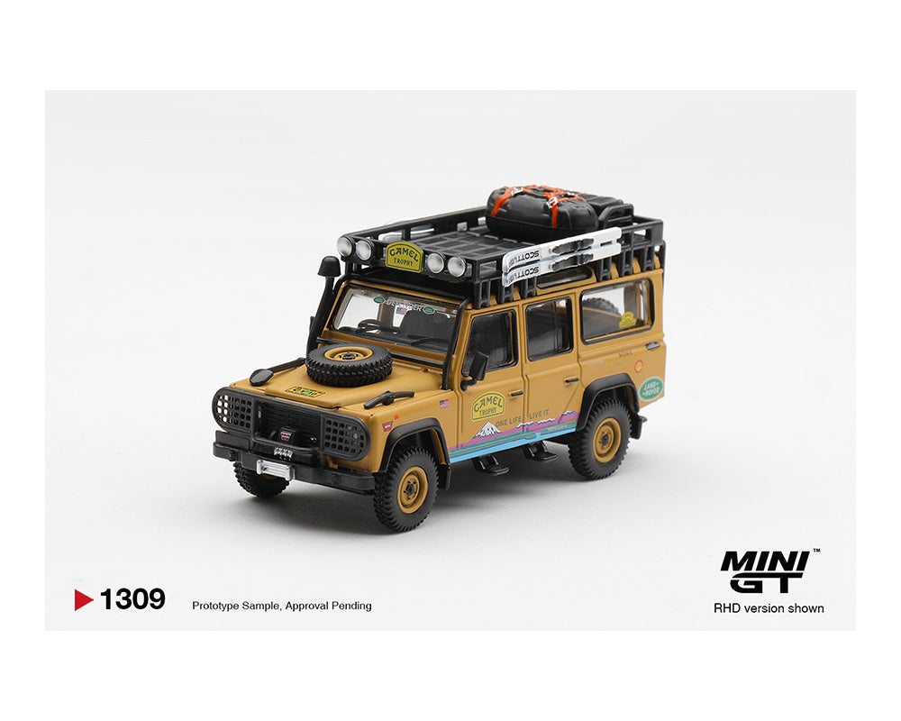 MINI GT - Land Rover Defender 110 1998 Camel Trophy Tierra del Fuego CT.10 Equipo de Estados Unidos - Tomica Costa Rica Collectors Club