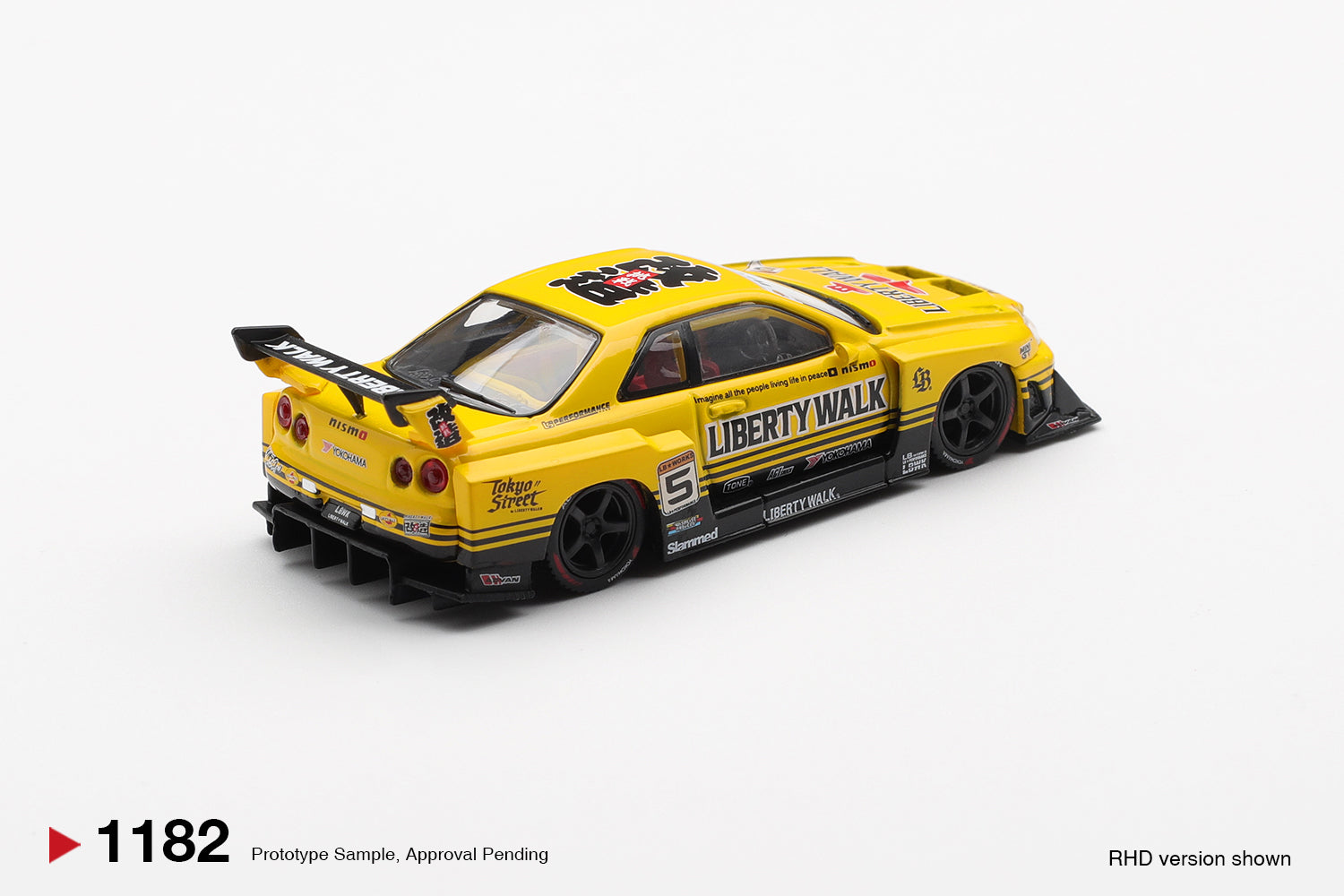 MINI GT - Nissan LB-ER34 Super Silhouette SKYLINE Sport Amarillo - Tomica Costa Rica Collectors Club