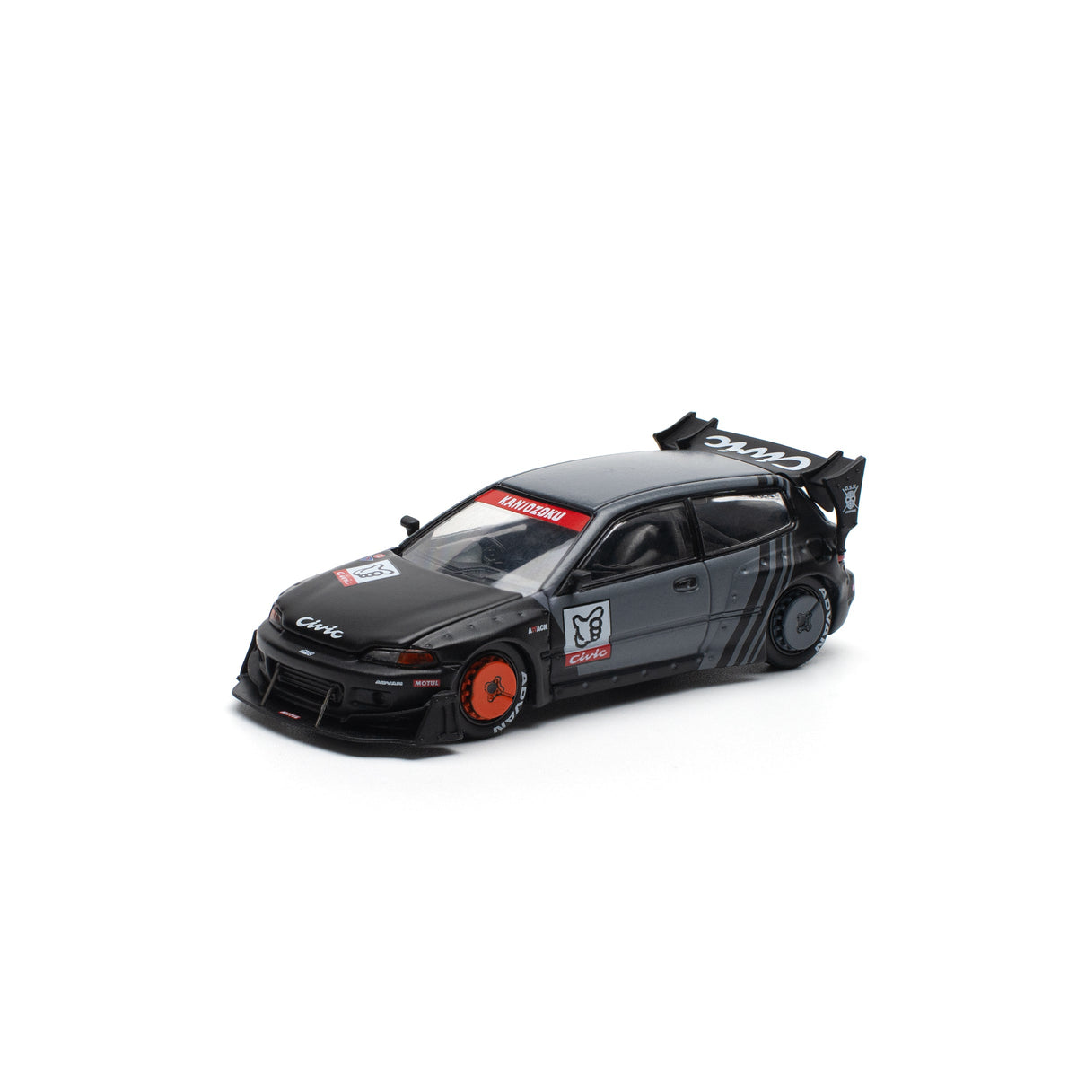 POP RACE - Pandem Civic EG6 'Kanjozoku' Negro Mate - Tomica Costa Rica Collectors Club