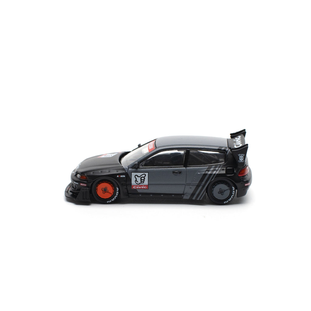 POP RACE - Pandem Civic EG6 'Kanjozoku' Negro Mate - Tomica Costa Rica Collectors Club