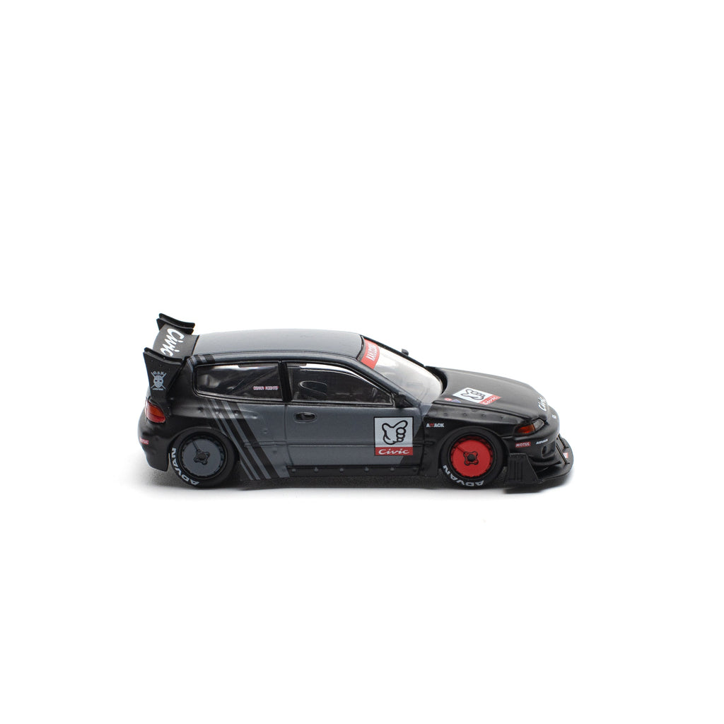 POP RACE - Pandem Civic EG6 'Kanjozoku' Negro Mate - Tomica Costa Rica Collectors Club