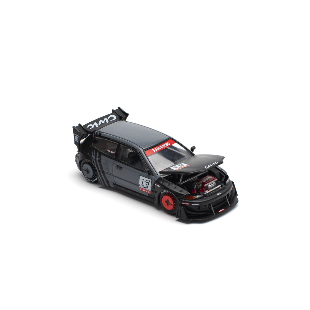 POP RACE - Pandem Civic EG6 'Kanjozoku' Negro Mate - Tomica Costa Rica Collectors Club