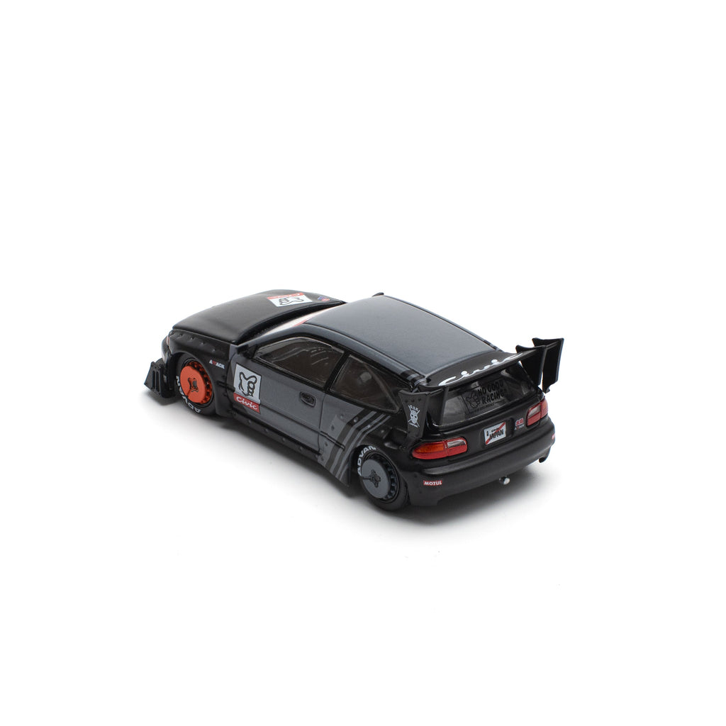 POP RACE - Pandem Civic EG6 'Kanjozoku' Negro Mate - Tomica Costa Rica Collectors Club