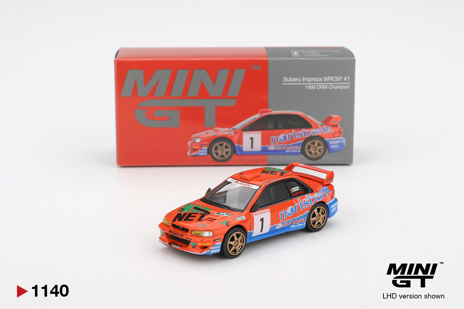 MINI GT - Subaru Impreza DRM Campeón del WRC97 #1 1999 - Tomica Costa Rica Collectors Club