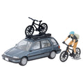 TOMICA Limited Vintage Neo - LV-N297c Honda Civic Shuttle RT X (Azul) 1990 con Figura y Bici Montañera - Tomica Costa Rica Collectors Club