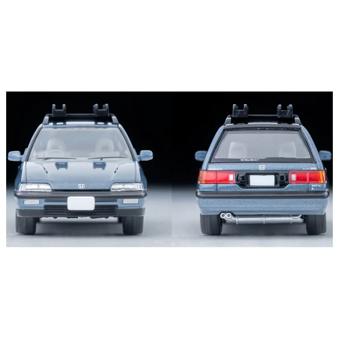 TOMICA Limited Vintage Neo - LV-N297c Honda Civic Shuttle RT X (Azul) 1990 con Figura y Bici Montañera