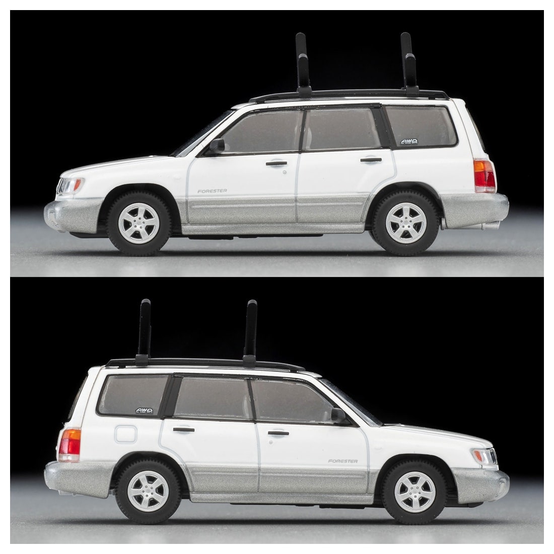 TOMICA Limited Vintage Neo - LV-N328b Subaru Forester Custom Version (White/Silver) Kayak Figure - Tomica Costa Rica Collectors Club