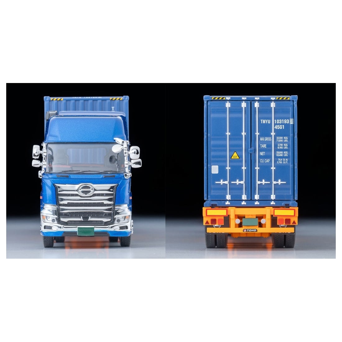 TOMICA Limited Vintage Neo - LV-N292e Hino Profia 40ft Marine Container Trailer (Toho Car Corporation TC36H1C34) (Blue) - Tomica Costa Rica Collectors Club