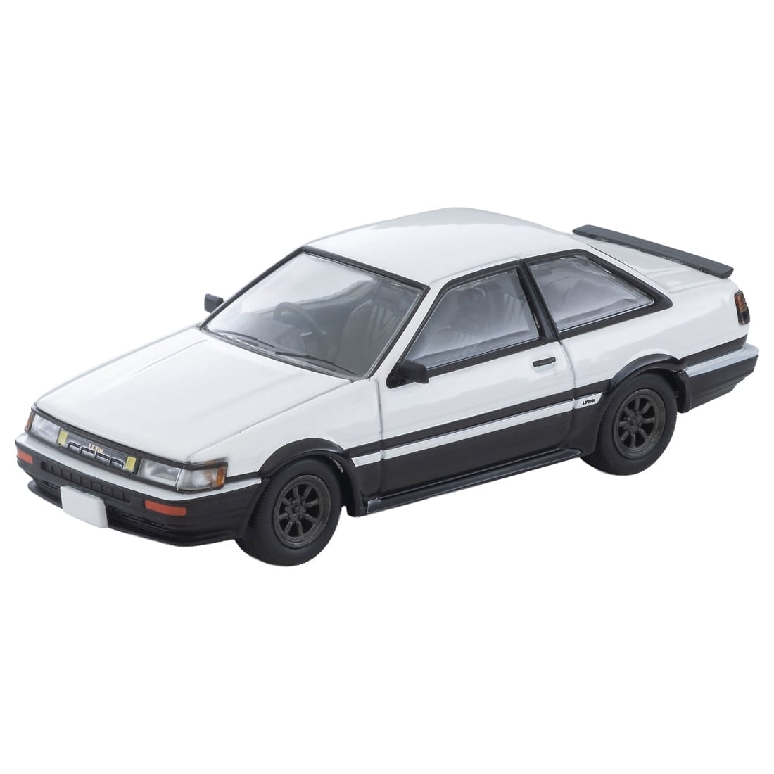 TOMICA Limited Vintage Neo - LV-N304d Toyota Corolla Levin 2-door GT-APEX Car w/RS Watanabe Wheel (White/Black) '85 Modelo - Tomica Costa Rica Collectors Club
