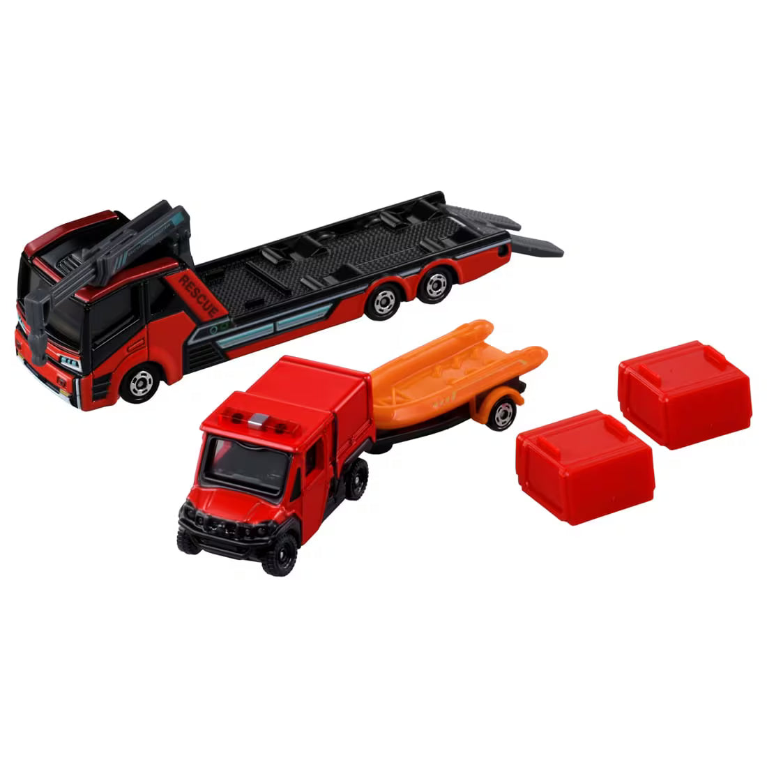 TOMICA Long Type - No.132 Morita Camión de Bomberos Todoterreno Red Lady Bug + Transportador